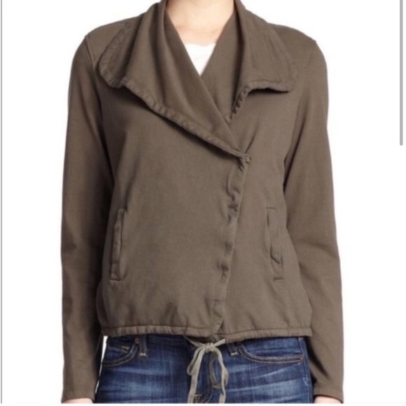 James Perse Jackets & Blazers - James Perse Knit Twill Moto Jacket Army Green Size XSmall